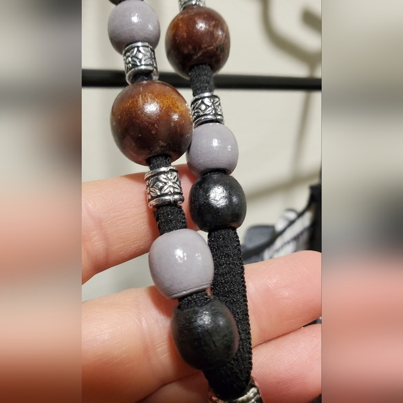 PRESTIGE EDGE | Mandala Summer Maxi Wooden Beads Halter Dress in Medium - Picture 4 of 5